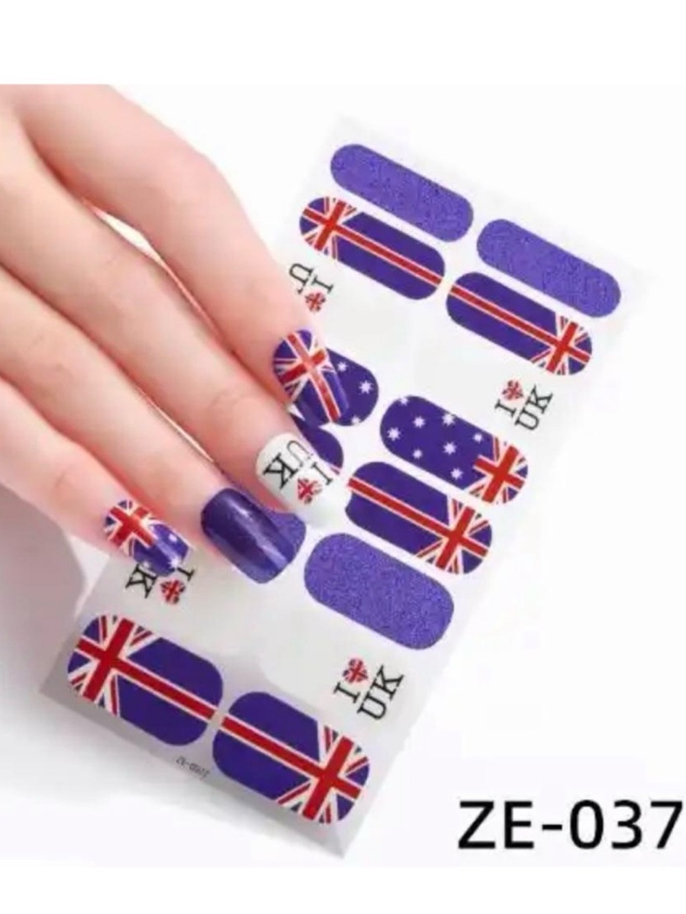 $2 Purple Union Jack Nail Wraps $2 WITH ANY $10 ORDER OR MORE